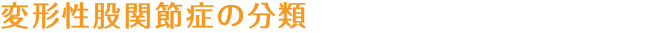 変形性股関節症の分類